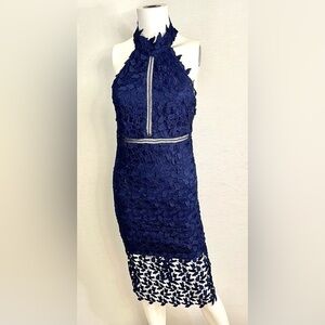 Bardot Midnight Blue Lace Mini Dress
